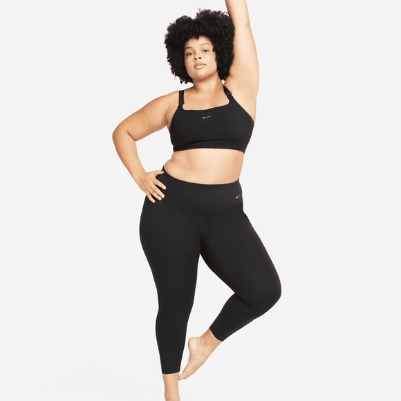 Nike Zenvy $110 Plus Size Ribbed High Waisted Dri-FIT Leggings Black 1X - Picture 1 of 16